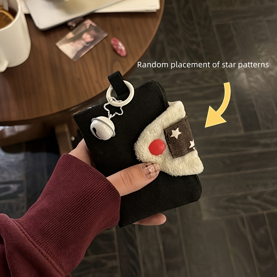 Women'S Cute Rice Ball Wallet - Compact Flip-Top Design with Ring Card Slot & Buckle Closure, Black\u002FWhite\u002FBrown\u002FRed - Durable Nylon & Polyester Lining, Everyday Essential Organizer For Travel, Work, School - Perfect Gift For Women