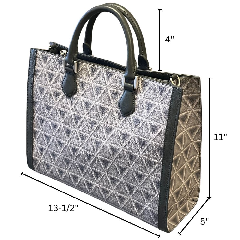 Revemoire Large Grey Leather Tote Bag